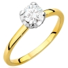 Biały Szafir 0,60ct i Brylanty - pierścionek ze złota żółtego/białego próby 585